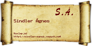 Sindler Ágnes névjegykártya